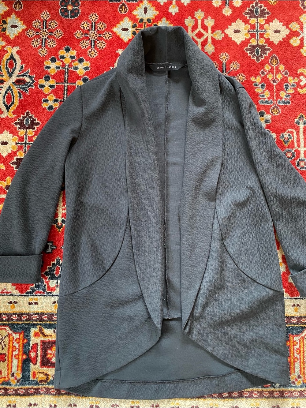 Open-Front Dark Grey Women's Blazer